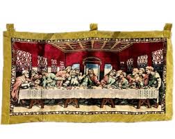 Last Supper Tapestry Ready to Hang Tab Top Vintage Christian Wall Art Jesus and Disciples 42" X 22" - Etsy