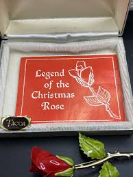 VINTAGE TACOA LEGEND OF THE CHRISTMAS ROSE BROOCH IN ORIGINAL BOX | eBay