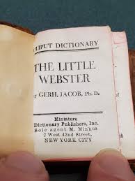 1930 "Lilliput Dictionary: The Little Webster" by Gerh. Jacob ...