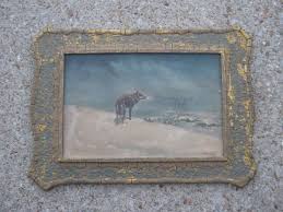 Vintage Cayote Wood Picture Frame hunting decor | eBay