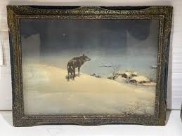 Antique “The Lone Wolf” John Drescher Co NY Framed Print | eBay