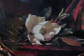 Black Floral Flower Magnolia Blossom Tole Tray 17" x 21" | eBay