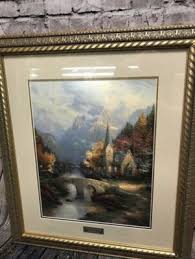Thomas Kinkade "MOUNTAIN CHAPEL" Framed Library ...