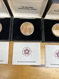 Lot of (4) 1776-1976 The National Bicentennial Medals w/ Box & COA | eBay UK