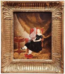 Naive English Portrait of a Girl, Circa 1830s Oil on Board ...