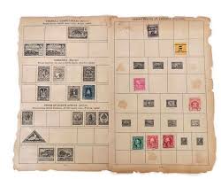 Vintage Stamp Album 2 Pages USA Ukrainia 1920s Antique ...