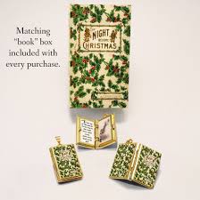 Miniature Book Locket Quote Pendant - the Night Before Christmas / A Visit From St. Nicholas by Clement C. Moore- Hinged Book Charm Necklace - Etsy