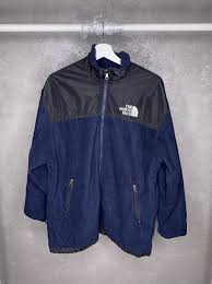 Vintage The North Face Navy Blue Mens Zip Fleece Jacket Gore Tex Outdoor Size L | eBay