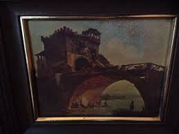 Vintage Truart Framed Litho Print Picture THE OLD BRIDGE 13 ...