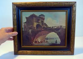 Vintage Turner Wall Accessory The Old Bridge Framed Picture ...