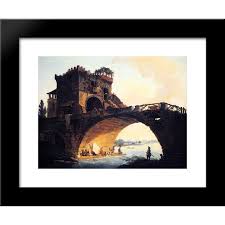The Old Bridge 20x24 Framed Art Print by Hubert Robert ...