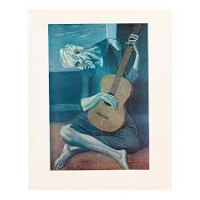 1952 After Pablo Picasso "The Old Guitarist", Period Full-Color Print | Chairish