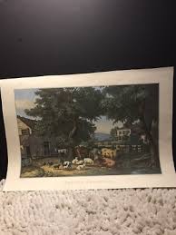Currier & Ives “The Old Homestead” Calendar Reprint | eBay