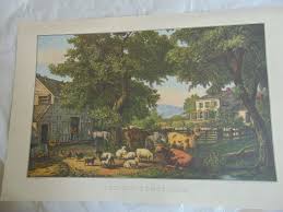 Currier & Ives Calendar Topper Print 2000 THE OLD HOMESTEAD ...