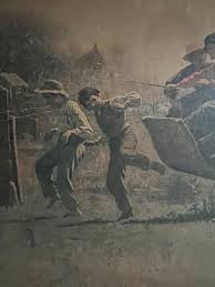 Large Antique Wall Art The Old Stagecoach by Eastman Johnson ...