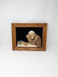 RARE Vintage Old Man Praying Grace 3D Wall Art ERIC ...