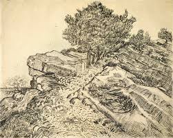 Van Gogh Reproduction. Rock of Montmajor With Pine Trees ...