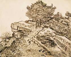 V.v.Gogh, Rock of Montmajour /Draw./1888 - Vincent van Gogh ...