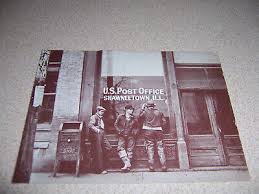 1937 MEN HANGING OUT at POST OFFICE, SHAWNEETOWN IL. VTG ...
