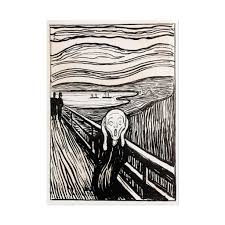 Edvard Munch's the Scream: Vintage Black and White Art Print ...