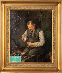 Sold at Auction: The Shoemaker, a painting, oil on canvas ...