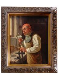 Antique Portrait Oil Painting Signed Pietro Sassi