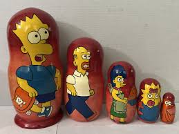 The Simpsons Hand Painted Wood Russian Nesting Dolls Bart ...