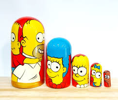 Nesting Russian dolls The Simpsons 10 cm. (4 in). Hand made ...