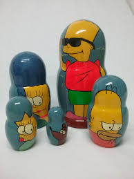Cartoon Simpsons Russian wooden nesting dolls matryoshka ...