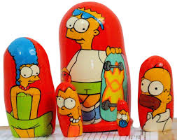 5pcs Hand Painted Russian Nesting doll of the Simpsons Style ...