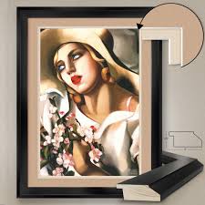 32W"x44H" PORTRAIT YOUNG GIRL by TAMARA DE LEMPICKA DOUBLE MATTE GLASS and FRAME | eBay