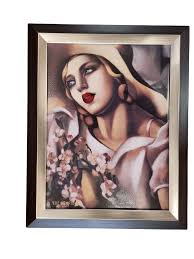 A Vintage Goebel Framed Porcelain Picture based on the Artwork of Lempicka Limited Edition - Artedeco - Online Antiques