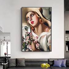 ZENCIX Famous Tamara de Lempicka Posters《The Straw Hat》Wall Art And Prints Tamara de Lempicka Canvas Painting For Home Decor Pictures 60x80cmx1 No Frame : Amazon.co.uk: Home & Kitchen