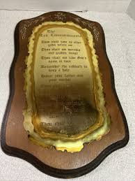 Vintage Home Interiors Homco The Ten Commandments Brass Wood ...