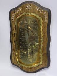 1980s Home Interiors 10 Ten Commandments Wall Plaque Wood ...