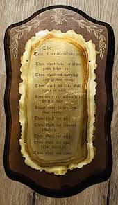 Vintage Home Interiors The Ten Commandments Wood & Brass ...