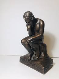 Rodin “The Thinker” Statue Bronze Color Ceramic 9”x 5.5”x 3 ...