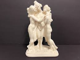 Signed Italian Hand Crafted Alabaster Statue "Three Grace ...