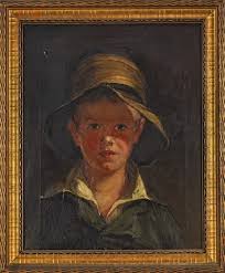 19th c oil on canvas after Thomas Sully "The Torn Hat" in United States