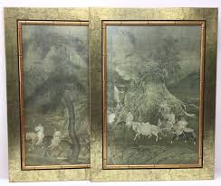 Sold at Auction: (2pc) The Tribute Horse Diptych Print On Board