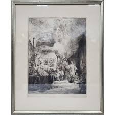 Lot - After Rembrandt, Antique Etching "Death of Virgin"
