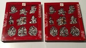 18 Gorham Metal Christmas Ornaments ~ 2 Sets of Nine (9 ...