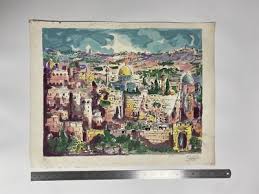 Jerusalem" Temple Mount Lithograph - Jossi (Yossi) Stern, Israeli (1923 - 1992) | eBay