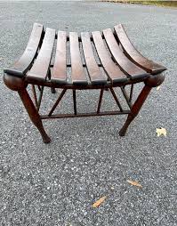 Early 20th Century Egyptian Revival Slat Oak Thebes Stool at 1stDibs | ancient egyptian stool, egyptian stool