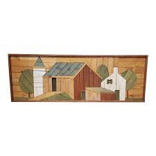 Mid Century Theodore Degroot Rustic Barn Scene l.e. Lath Art #155/500 Signed | Chairish