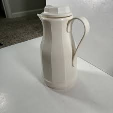 Vintage White Coffee Carafe Plastic Screw Lid 11” X 5.5 | eBay