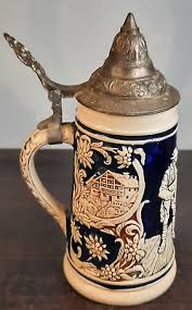 Vintage German Beer Stein With Pewter Lid Story Lady, Man & Dog DGBM | eBay Australia