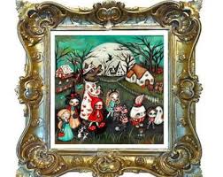 Fairy Tale Trick or Treat Halloween Surrealism Art Print Snow White Red Riding Hood - Etsy