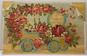 Heartiest Congratulations Roses Gilded Car c1910 Farmersville Pa Postcard A1 | eBay