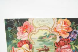 C. 1900 Birthday and Greetings Germany Floral Flowers Boat Lake Vintage Postcard | eBay